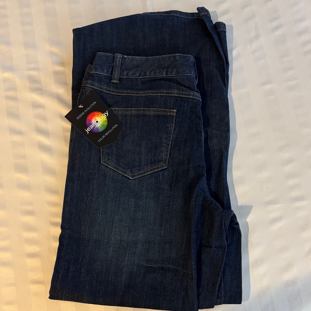 NWT Vintage Newport News Jeanology Indigo Wide Leg Jeans